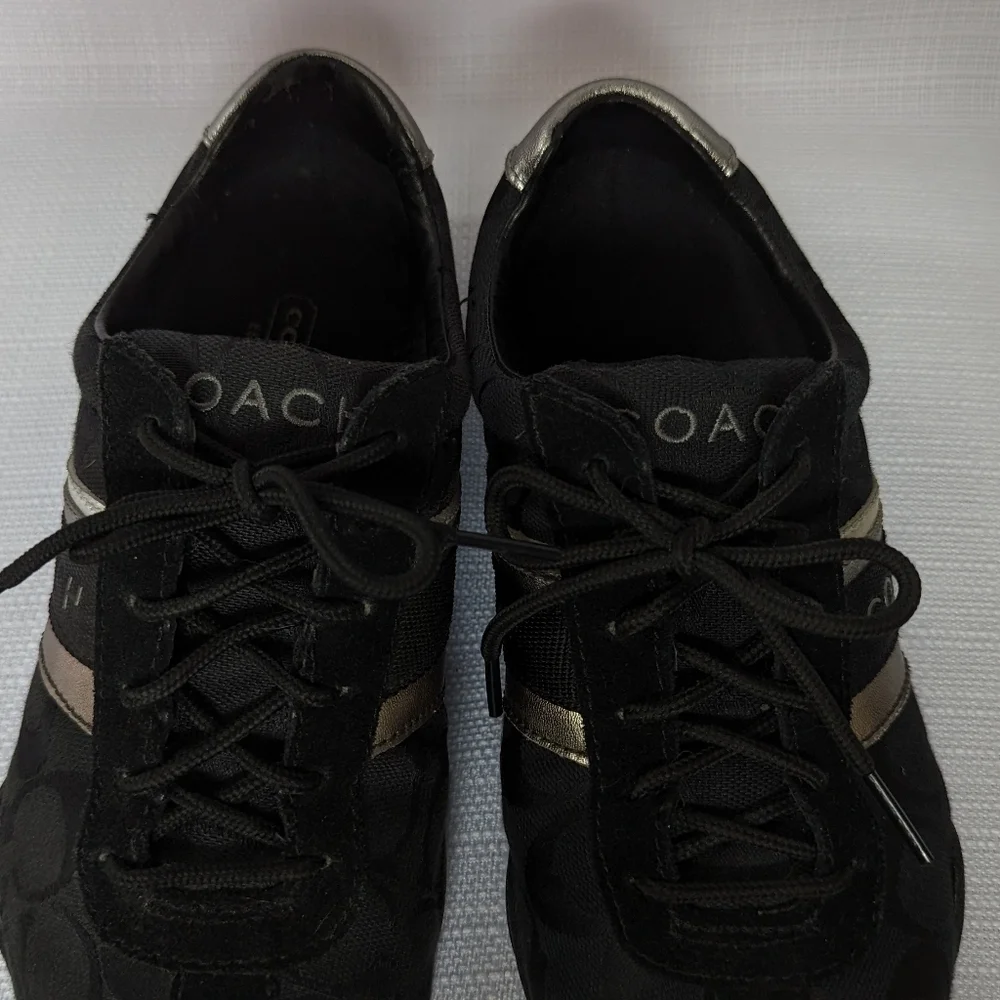 Black‎ Canvas and Suede Jayme Coach Sneakers